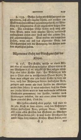 Alllgemeines Gesetz des Gleichgewichts der Körper