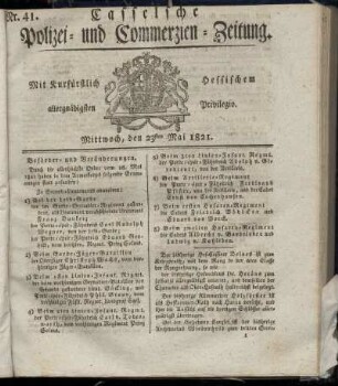 Nr. 41, Mittwoch den 23sten Mai. 1821