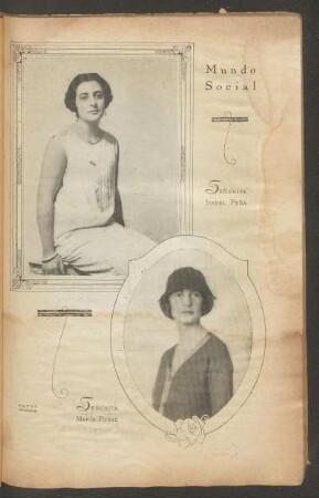 Mundo social : [Retratos de] Señorita Isabel Peña [y] Señorita María Posse