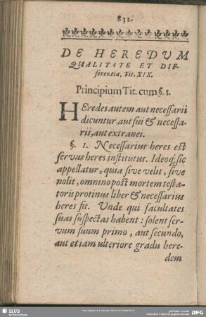 De Heredum Qualitate Et Differentia, Tit. XIX.