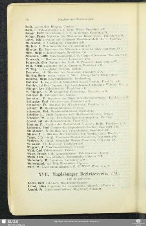 XVII. Magdeburger Bezirksverein.