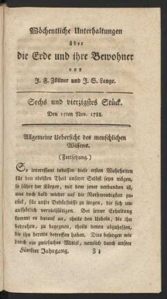 Sechs und vierzigstes Stück