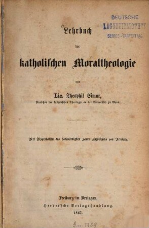 Lehrbuch der katholischen Moraltheologie