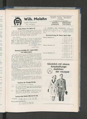 Rentenzahlung für Monat April 1966