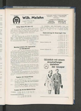 Rentenzahlung für Monat April 1966