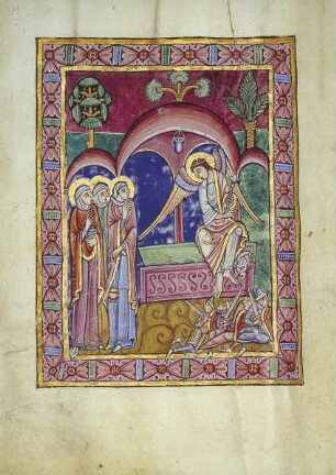 Albani-Psalter & Psalter der Christina von Markyate — S. 50 - Die drei Frauen am Grab