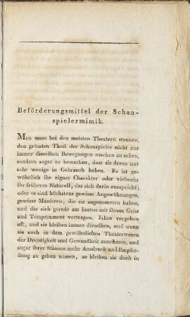Beförderungsmittel der Schauspielermimik.