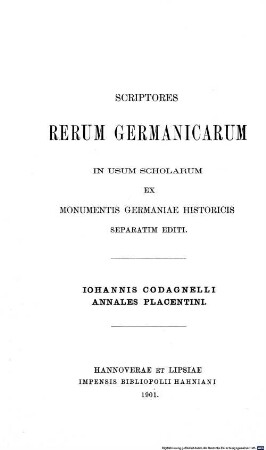 Iohannis Codagnelli Annales Placentini