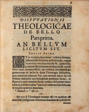De bello et duello : disputatio theologica in catholica ... Academia Ingolstadiana