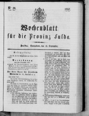 Nr. 38, Ausgabe vom 19. September 1857