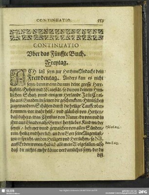 Uber das Fünffte Buch. Freytag