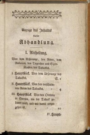 Anzeige des Inhaltes dieser Abhandlung.