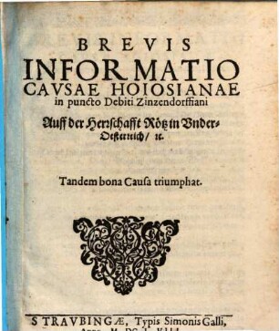 Brevis Informatio Causae Hoiosianae