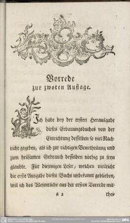 Vorrede zur zwoten Auflage