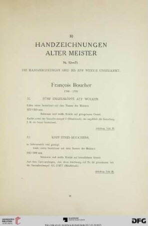 B) Handzeichnungen alter Meister (Nr. 32-78)