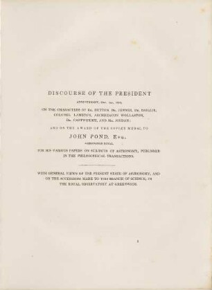 [IV.] Discourse of the president, ... on the Characters of Dr. Hutton, Dr. Jenner, ...
