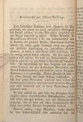 Vorbericht zur 18ten Auflage.