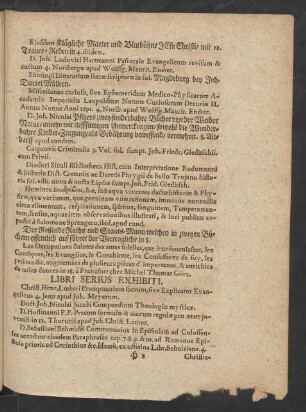 Libri Serius Exhibiti.