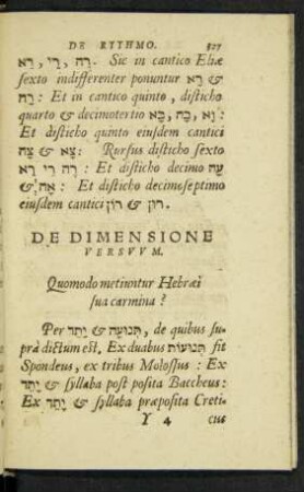 De Dimensione Versuum.