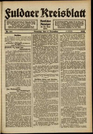 Ausgabe vom Dienstag, den 17. Dezember 1918.