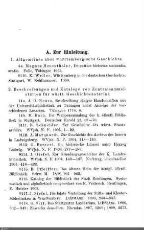 1. Allgemeines über württembergische Geschichte