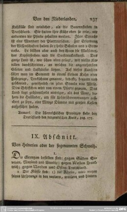 IX. Abschnitt. Von Von Helvetien oder der sogenannten Schweitz