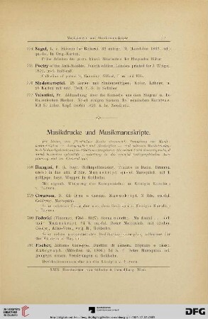 Musikdrucke und Musikmanuskripte (Nr. 778-799)