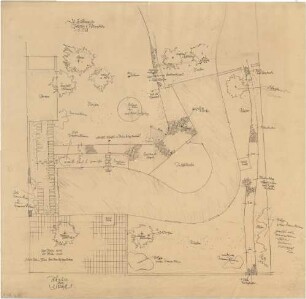 Gsaenger, Gustav; München - Obermenzing, Bauseweinallee; Haus Dr. Haubenreiser - Garten- u. Pflanzlage (Lageplan)