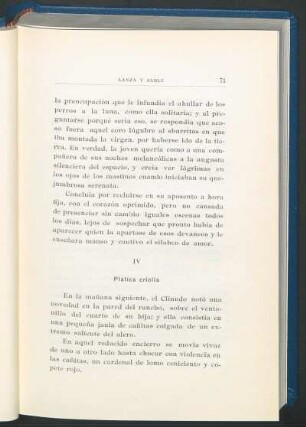 IV - Plática criolla