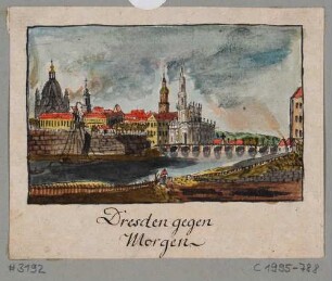 Stadtansicht von Dresden, Blick von der rechten Elbseite auf die Altstadt