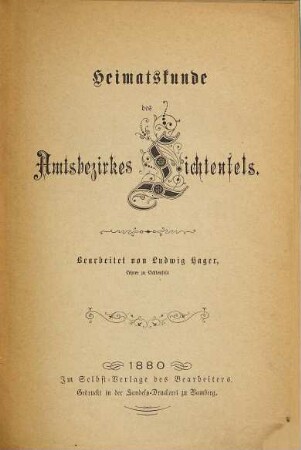Heimatskunde des Amtsbezirkes Lichtenfels