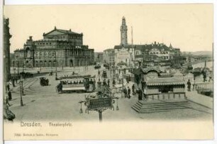 Dresden. Theaterplatz, Semperoper, Straßenbahn