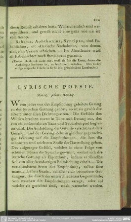 Lyrische Poesie
