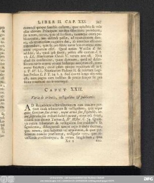 Caput XXII. Varia de tributis, vectigalibus & publicanis.