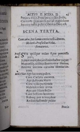 Scena Tertia. Conradus. Iordanus curru vecti. Duces. Milites. Praefectus Urbis. Senatores