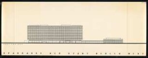 Sparkasse der Stadt Berlin West Bundesallee, Wettbewerb, Berlin-Wilmersdorf: Ansicht Ost 1:200
