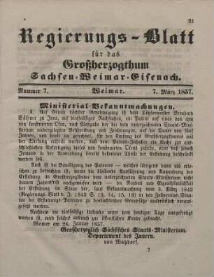 Nr. 7 : 7. März 1857