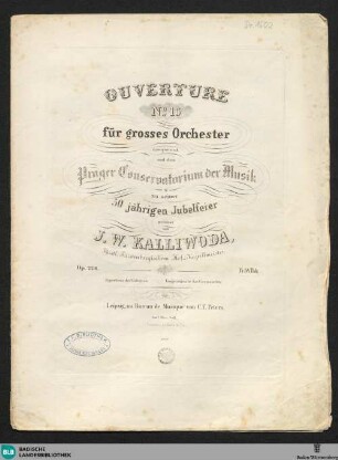 Ouverture No. 15 für grosses Orchester : Op. 226