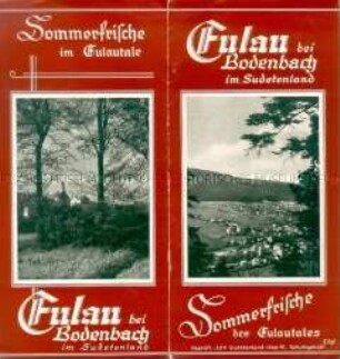 Reiseführer für die "Sommerfrische" Eulau im Sudetenland mit Unterkunftsverzeichnis