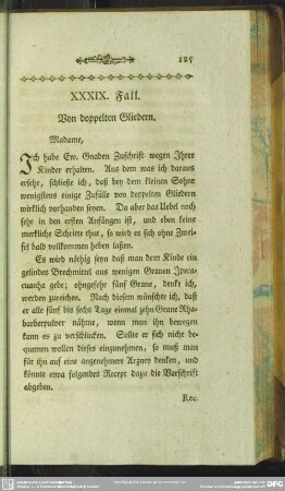 XXXIX. Fall. Von doppelten Gliedern