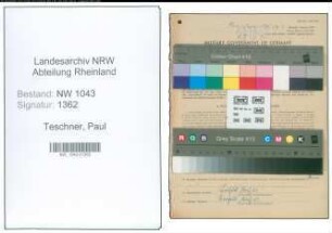 Entnazifizierung Paul Teschner , geb. 13.09.1898 (Zahnarzt)