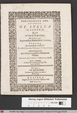 Theoremata Philosophica De Stella Magorum