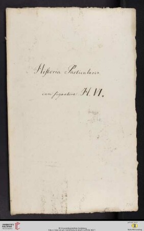 Historia Particularis cum signatura H. VI., 8 Bll.