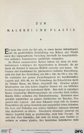 Zur Malerei und Plastik