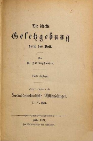 Die direkte Gesetzgebung durch das Volk