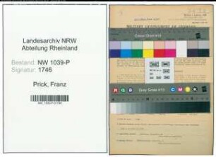 Entnazifizierung Franz Prick , geb. 21.07.1914 (Kaufmann)