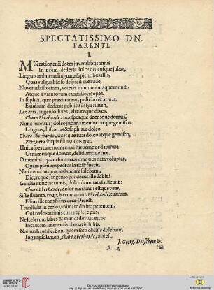 Spectatissimo dn. parenti