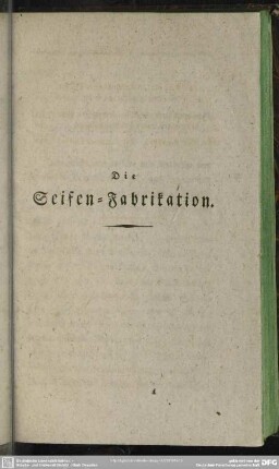 Die Seifen-Fabrikation
