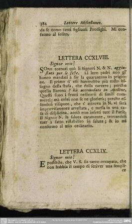 Lettera CCXLVIII. Signor mio!