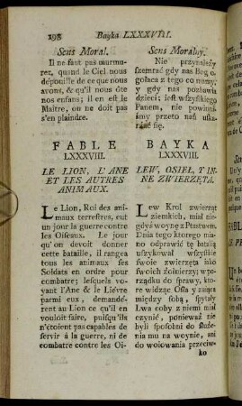 Fable LXXXVIII. = Bayka LXXXVIII. - Fable XCIX. - Bayka XCIX.